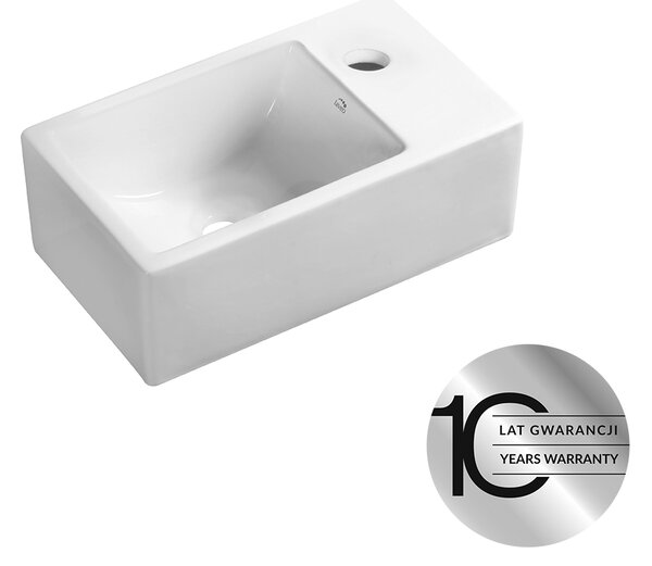 Laveo Kvadrato, keramické umyvadlo 355x210x130 mm, bílá lesklá, LAV-VUK_6135