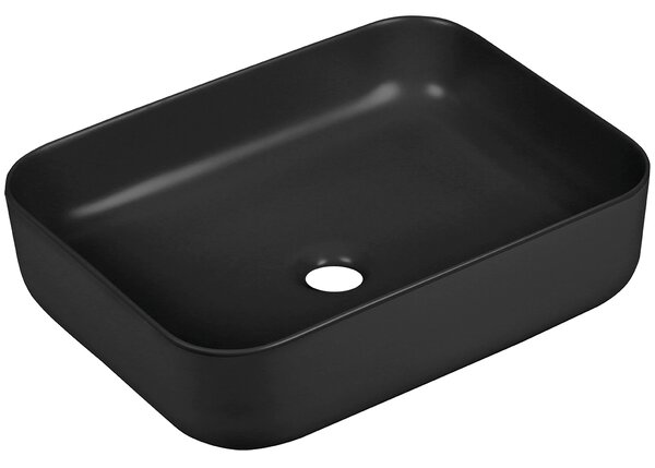 Laveo Mogami, keramické umyvadlo na desku 500x400x135mm, černá matná, LAV-VUM_B250