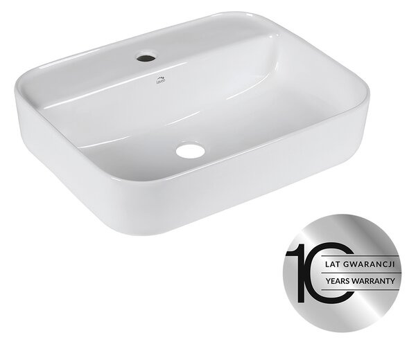 Laveo Mogami, umyvadlo na desku 505x405x140 mm, bílá lesklá, LAV-VUM_6150