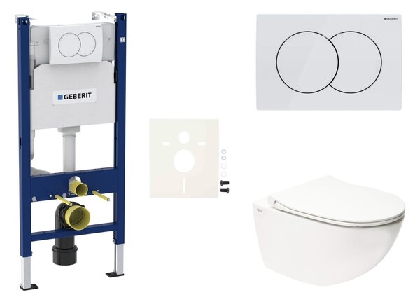 Závěsný WC set Geberit do lehkých stěn / předstěnová + WC SAT Infinitio SIKOGESINFD01
