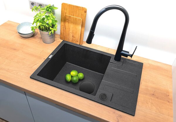 Laveo Laveo, kryt odtoku 3,5" univerzální pro ocelové a granitové dřezy, černá matná, LAV-CZZ_790T