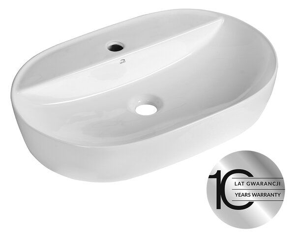 Laveo Lomami, umyvadlo na desku 610x400x120 mm, bílá lesklá, LAV-VUL_6161
