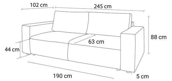 Tmavě šedá manšestrová rozkládací pohovka 245 cm Nihad – Bobochic Paris