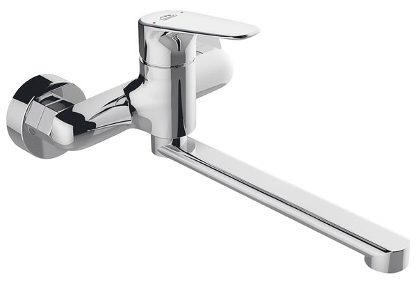 Laveo Rondo, kuchyňská baterie nástěnná h-128, chromová, LAV-BLX_080D