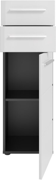 MIDI SKŘÍŇKA, antracitová, vysoce lesklá bílá, 34/104/31 cm Xora - Koupelnové série, Online Only