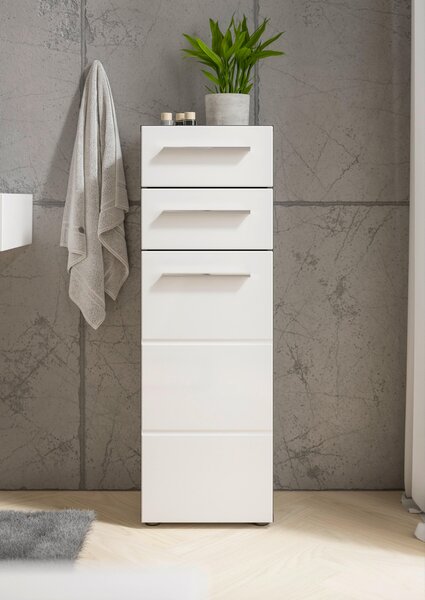 MIDI SKŘÍŇKA, antracitová, vysoce lesklá bílá, 34/104/31 cm Xora - Koupelnové série, Online Only