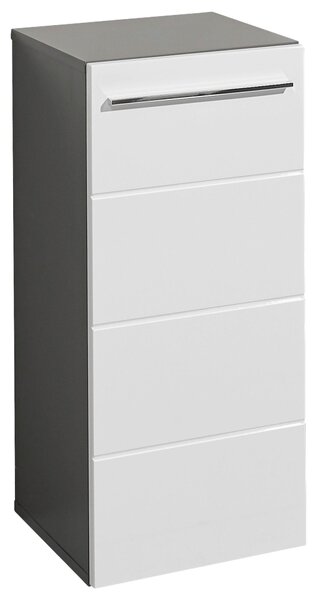 SPODNÍ SKŘÍŇKA, vysoce lesklá bílá, antracitová, 34/72/31 cm Xora - Koupelnové série, Online Only