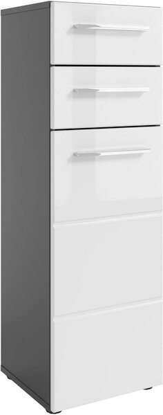 MIDI SKŘÍŇKA, antracitová, vysoce lesklá bílá, 34/104/31 cm Xora - Koupelnové série, Online Only