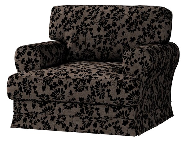 Potah na křeslo IKEA Ekeskog barva hnědá látka pletený vzor, vzorované