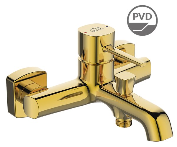Laveo Pola, nástěnná vanová baterie, zlatá matná, LAV-BAP_G10B