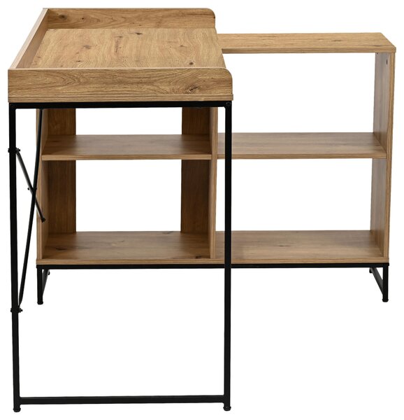 ROHOVÝ PSACÍ STŮL, černá, dub artisan, 110/98/75-81 cm Carryhome - Online Only psací stoly, Online Only