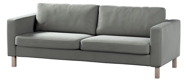 Potah na pohovku IKEA Karlstad 3-místná, nerozkládací, krátký barva šedá látka lesklé, sametová