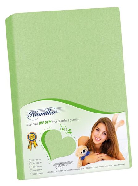 BELLATEX Prostěradlo jersey Zelená 90x200 cm