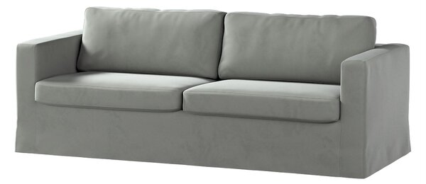 Potah na pohovku IKEA Karlstad 3-místná, nerozkládací, dlouhý barva šedá látka lesklé, sametová