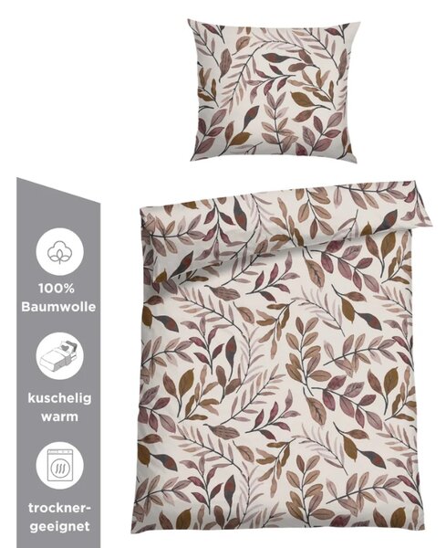 Florella Flanelové povlečení Kiery Beige Rozměr: 70x90 + 140x200 cm