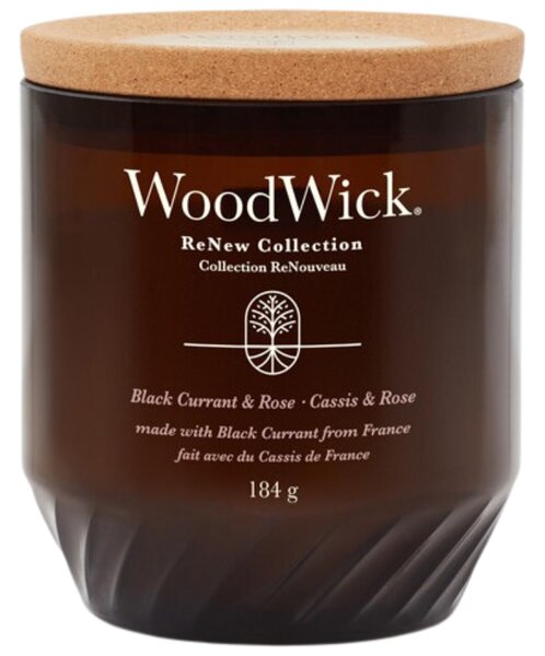 Střední vonná svíčka WoodWick ReNew Black Currant & Rose