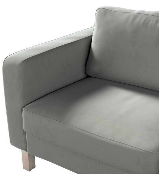 Potah na pohovku IKEA Karlstad 2-místná, nerozkládací, krátký barva šedá látka lesklé, sametová