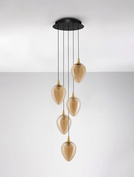 Minimalistický lustr Nali 5 Zlatá