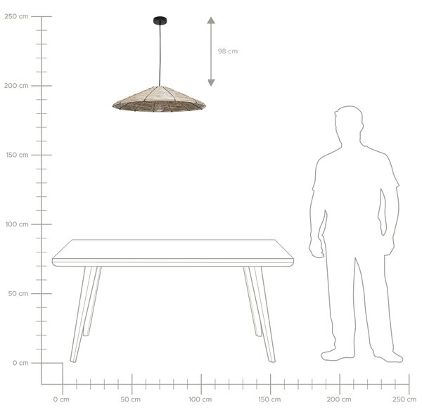 Závěsná lampa LUAGAN Proutí Přírodní