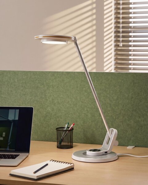 LED stolní lampa CORVUS se stmívačem Kov Bílá/Stříbrná