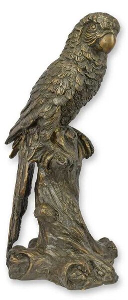 Bronzová socha Ara – exotický papoušek
