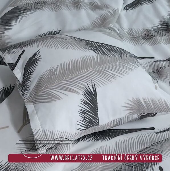 BELLATEX Flanelové povlečení Šedá, Bílá 140x200 cm. 70x90 cm