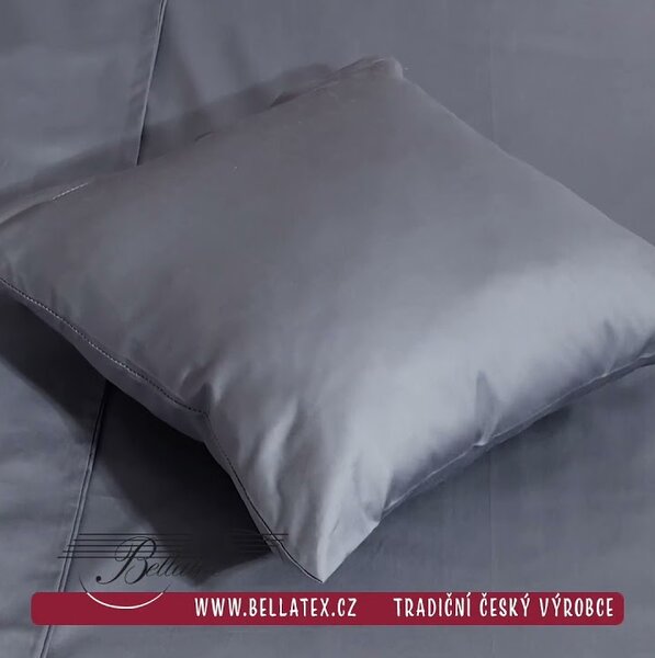BELLATEX Povlečení SATÉN - BAVLNA LUX Šedá 140x200 cm. 70x90 cm
