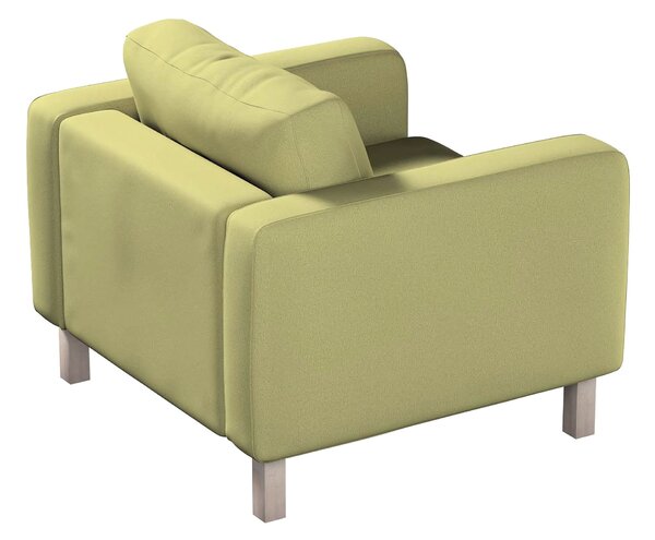 Potah na křeslo IKEA Karlstad, krátký barva zelená látka lesklé, sametová