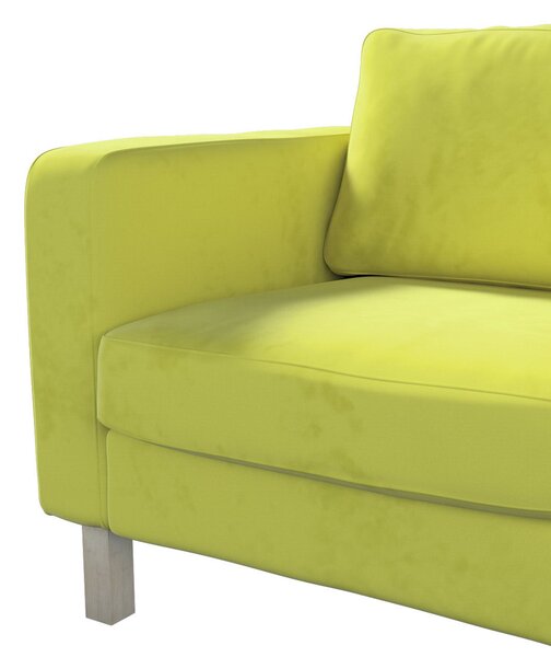 Potah na křeslo IKEA Karlstad, krátký barva zelená látka lesklé, sametová
