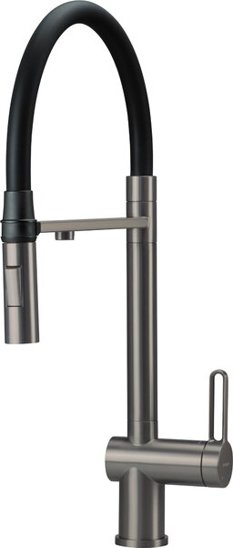 Deante Magnetic, dřezová baterie s připojením vodního filtru a elastickým výtokem, grafitová, BRM_D75M