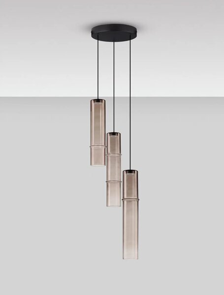 Designový lustr Sano 3 Smoky – Černá