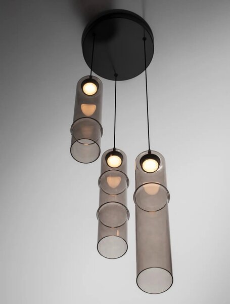Designový lustr Sano 3 Smoky – Černá