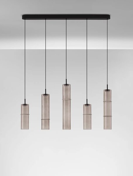 Designový lustr Sano 5 line Smoky – Černá