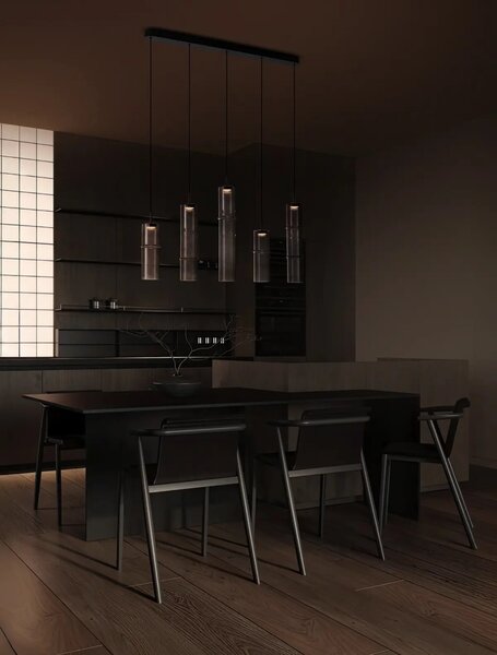 Designový lustr Sano 5 line Smoky – Černá