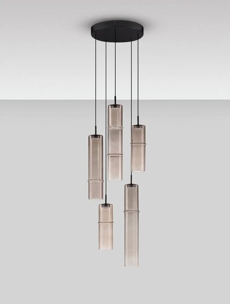 Designový lustr Sano 5 Smoky – Černá