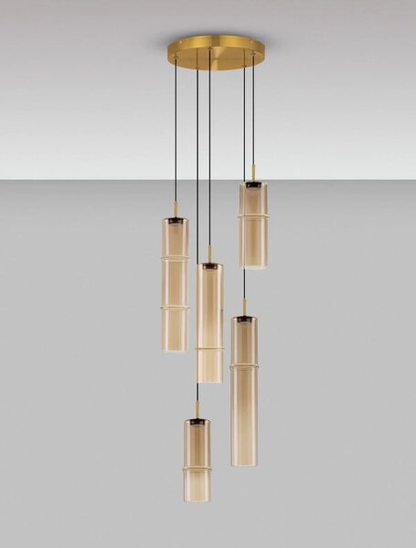 Designový lustr Sano 5 Zlatá