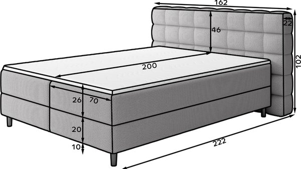 Eltap Čalouněná postel Camma s úložným prostorem Materiál a barva potahu: Calmora 18 - béžová, Rozměr: 140x200