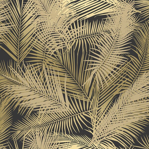 Vliesová tapeta na zeď zlaté palmové listy 298202 rozměry 0,53 x 10,05 m