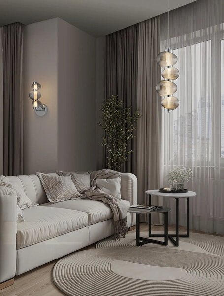 Designový nástěnné svítidlo Leda Sivá – Šedá