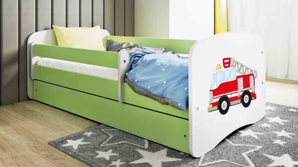Kocot kids Dětská postel Babydreams hasičské auto zelená, varianta 70x140, bez šuplíků, bez matrace