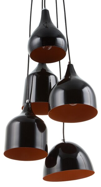 Závěsná lampa SAVIO Kov Černá Zlatohnědá