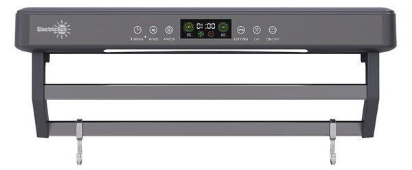 Elektrický sušák na ručníky s UV dezinfekcí do koupelny/kuchyně, nástěnný, šířka 60 cm, 450 W, ElectricSun PREMIUM, šedý