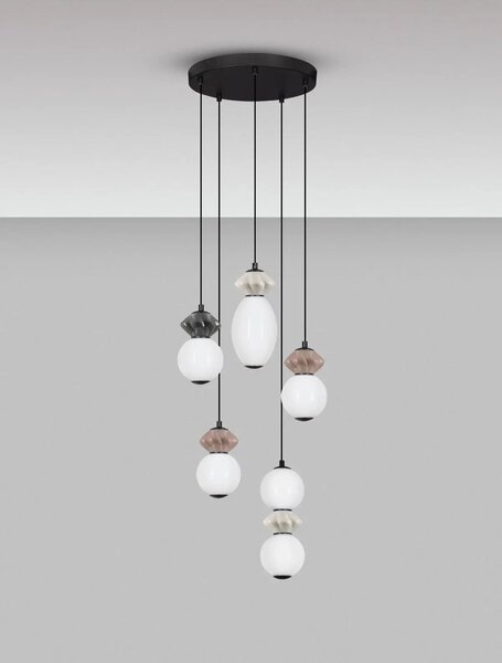 Designový lustr Pallina 5 – Šedá