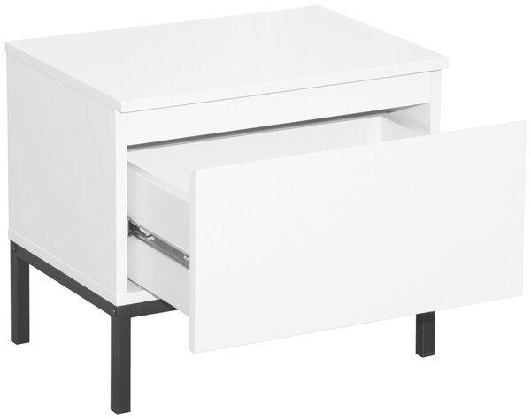 NOČNÍ STOLEK, bílá, 49/43/35 cm Hom`in, Online Only