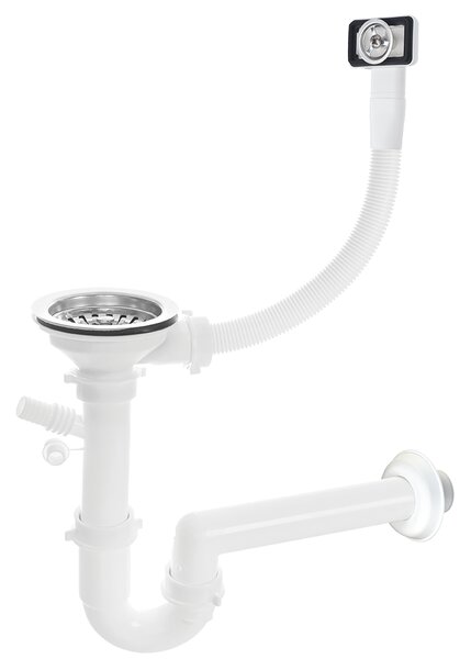 Kuchinox Sifon Space Saving pro 1 komorový nerezový nebo granitový dřez s přepadem - OKS_B23T, nerez