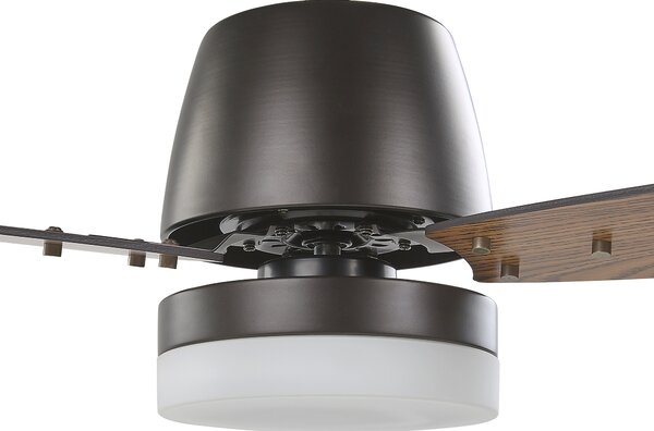 Stropní ventilátor se světlem MLAVA s dálkovým ovládáním LED Hnědá