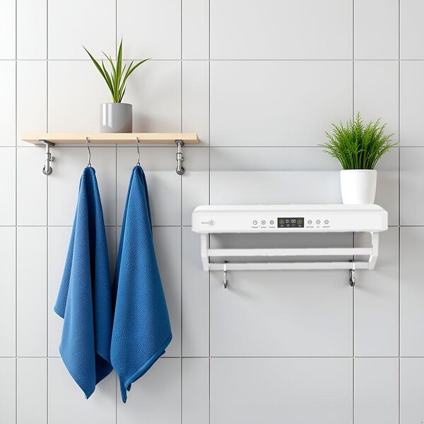 Sušák na ručníky s UV dezinfekcí, do koupelny nebo kuchyně, nástěnný, 60 cm, 450 W, ElectricSun PREMIUM bílý