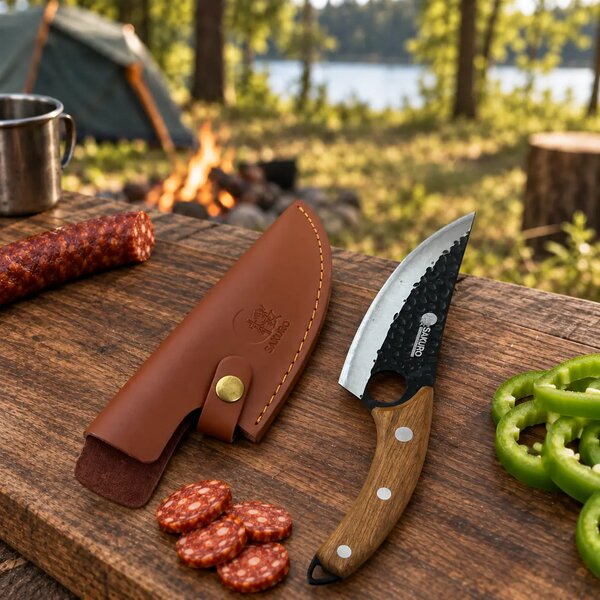Outdoorový nůž z nerezové oceli SaKuro Palisandr s pouzdrem 14,6 cm