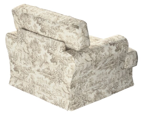 Potah na křeslo IKEA Ekeskog barva hnědá látka vzorované