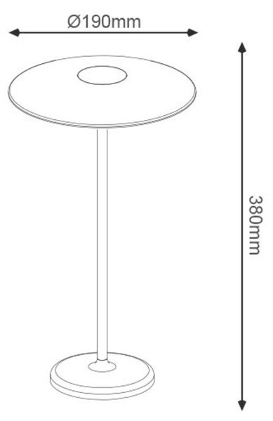 ACA Lighting LED venkovní stolní svítidlo na baterie 2W 260lm 83st. 3.000K tmavě šedá CRI80 IP54 LG2441G-400